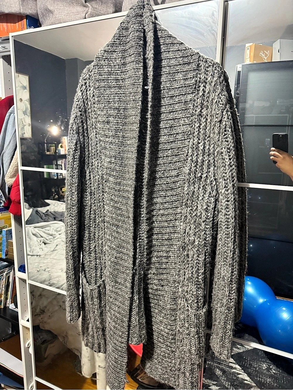 Zara Gray Open Front Cardigan Size large Like New